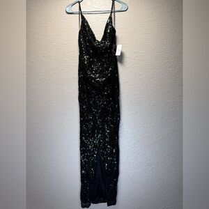 Black and emerald Windsor prom dress
